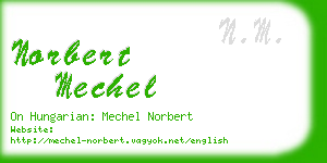 norbert mechel business card
